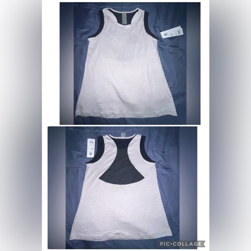 NWT Shape Women’s Echo Tank in Gull/Black - Sz Medium